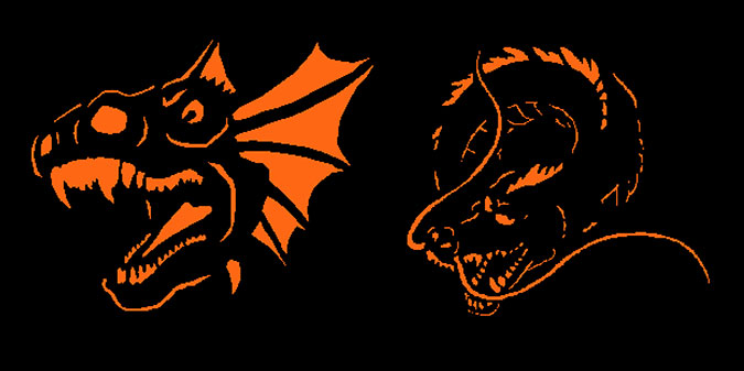 Two Dragon Pumpkin Patterns